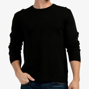 Gionfriddo Italian Made Merino Wool Blend Men’s Black Crew Neck Sweater - M